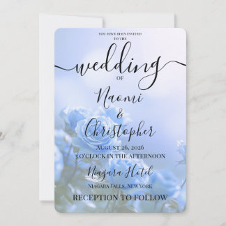 PERSONALISIEREN: Little Blue Roses Hochzeit Einladung