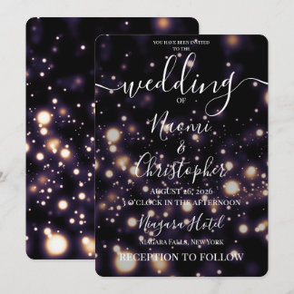 Personalisieren: Little Lights Schwarze Hochzeit Einladung