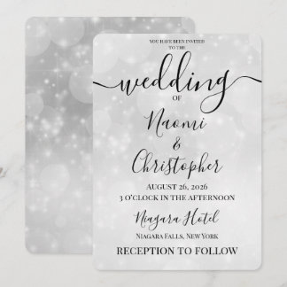 Personalisieren: Minimale graue Fade Bokeh Hochzei Einladung
