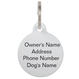Personalisieren mit dem Besitzer Info Runde Hunde- Haustiermarke