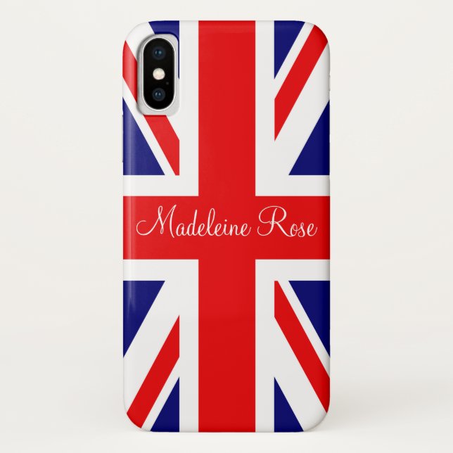 Personalisieren mit dem Namen Britische Flagge Case-Mate iPhone Hülle (Rückseite)