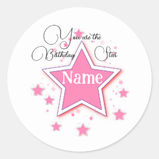 Personalisieren mit einem Namen STAR Runder Aufkleber