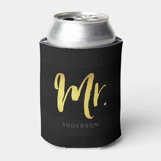 Personalisieren mit Name Imitate Gold Mr. Black St Dosenkühler (Kanne Vorderseite)