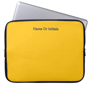 Personalisieren mit Namensinitialen Gelb Laptopschutzhülle
