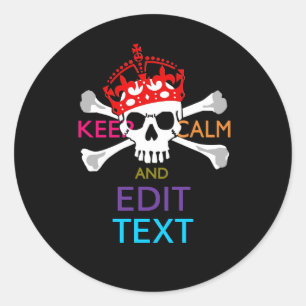 Personalisieren mit Text Behalten Calm Crossbones  Runder Aufkleber