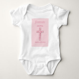 Personalisieren Name Großtochter Taufe Pink Girl Baby Strampler