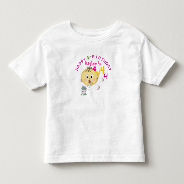 PERSONALISIEREN Niedliche Blasen Gerne zum Geburts Kleinkind T-shirt (Vorderseite)