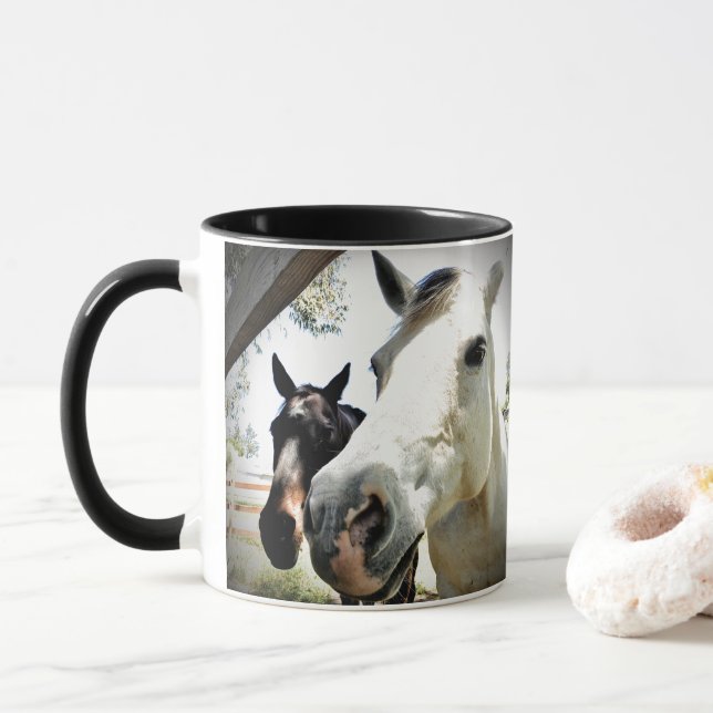 Personalisieren - Niedliche Pferdefreunde Tasse (Mit Donut)