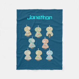 Personalisieren - Niedliche Roboter-Illustration Fleecedecke