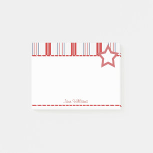 Personalisieren:  Patriotische Rot-Weiß-Streifen Post-it Klebezettel