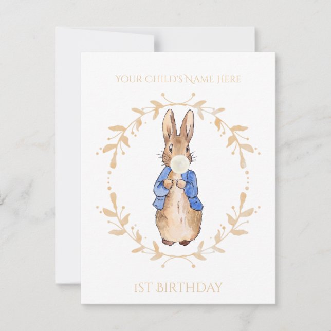 Personalisieren Peter Bubble Gum 1. Geburtstag (Vorderseite)