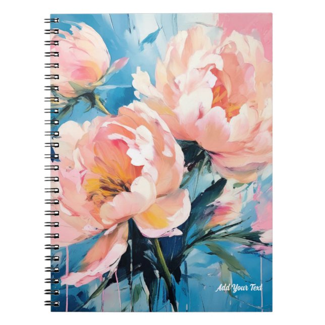 PERSONALISIEREN: Pink Peony | Notebook-Journal Notizblock (Vorderseite)