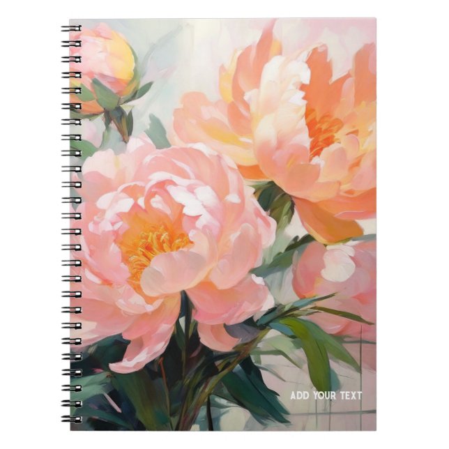 PERSONALISIEREN: Pink Peony | Notebook-Journal Notizblock (Vorderseite)