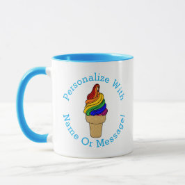 PERSONALISIEREN Rainbow Swirl Eiscreme Tasse