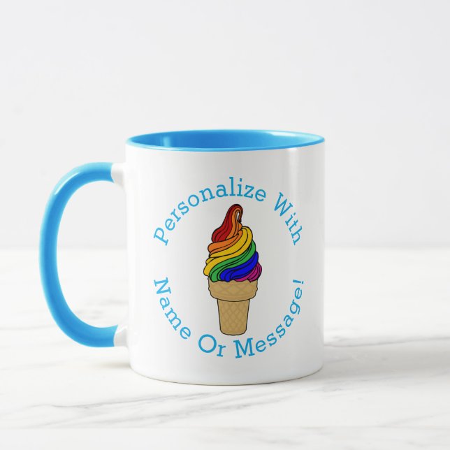 PERSONALISIEREN Rainbow Swirl Eiscreme Tasse (Links)