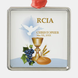 Personalisieren, RCIA-Glückwunsch katholische Sacr Silbernes Ornament