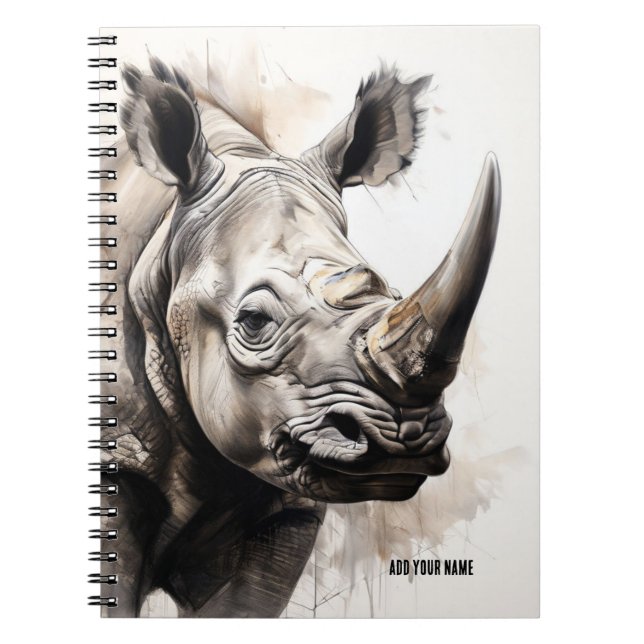 PERSONALISIEREN: Rhino | Notebook-Journal Notizblock (Vorderseite)