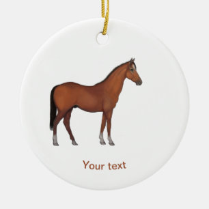 Personalisieren Schönes braunes Pferd stehend Keramik Ornament