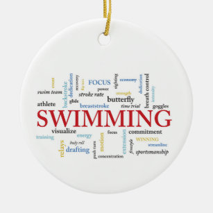 Personalisieren, Schwimmen Coach Danke in Worten Keramik Ornament