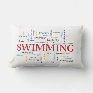 Personalisieren, Schwimmen Coach Danke in Worten Lendenkissen