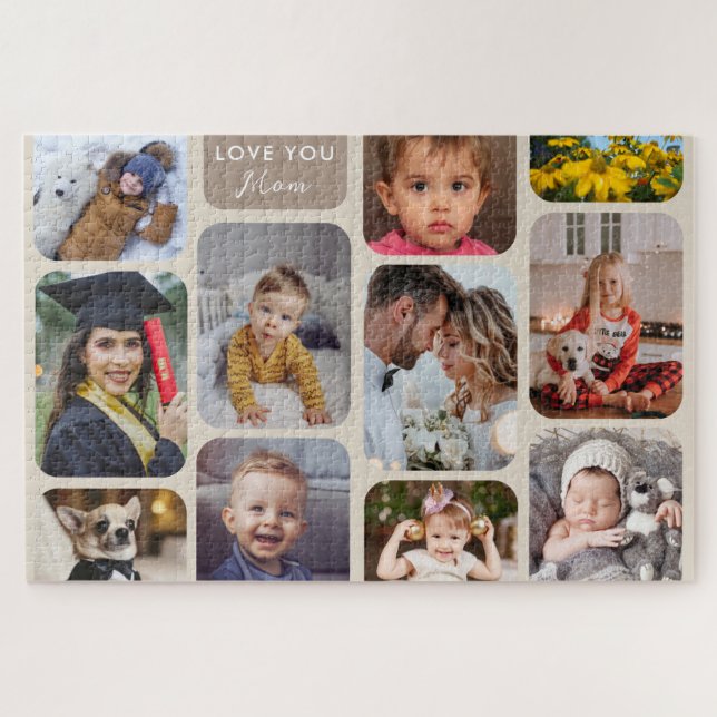 Personalisieren Sie 11 Fotos Taupe Moderne Liebe S (Horizontal)