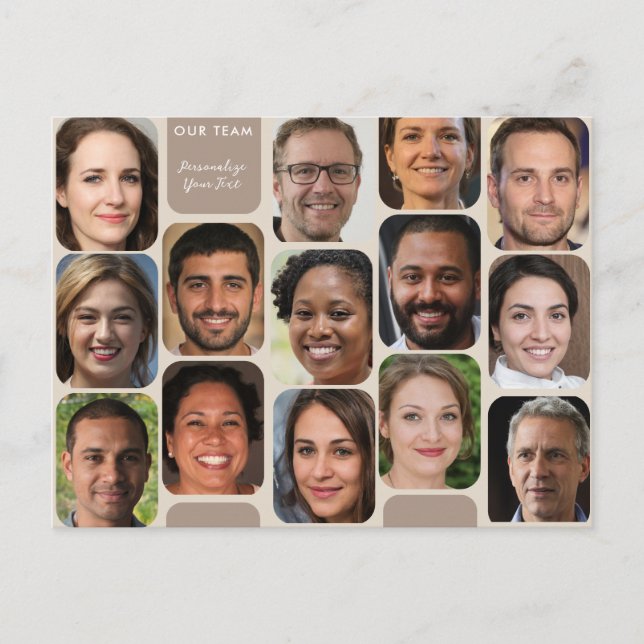 Personalisieren Sie 14 Fotos Classy Taupe Moderne  Postkarte (Vorderseite)