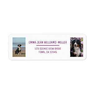 Personalisieren Sie 2 Fotos mit Hund Moderne Rücks