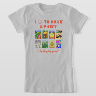 Personalisieren Sie 8-Panel-Foto- und Textvorlage T-Shirt
