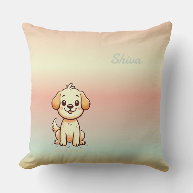 personalisieren Sie Adorable Puppy-Threading-Kisse Kissen (Vorderseite)