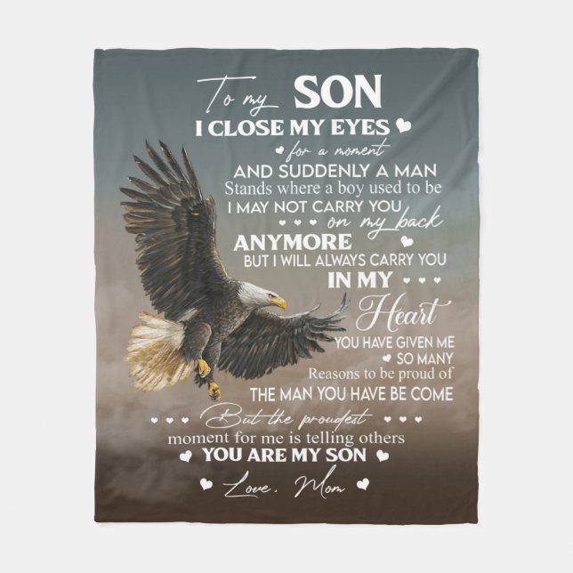 Personalisieren Sie auf meinen Sohn von Mamas der  Fleecedecke (Vorderseite)