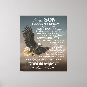 Personalisieren Sie auf meinen Sohn von Mamas der  Leinwanddruck