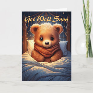 Personalisieren Sie Baby Bear Sick in Bed bald wie Karte