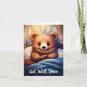 Personalisieren Sie Baby Bear Sick in Bed bald wie Karte