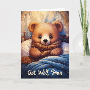 Personalisieren Sie Baby Bear Sick in Bed bald wie Karte