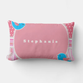 Personalisieren Sie Baby Girl Pink Kariert Bird Po Lendenkissen