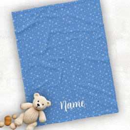 Personalisieren Sie Baby Winter Snowflakes Blue Fleecedecke