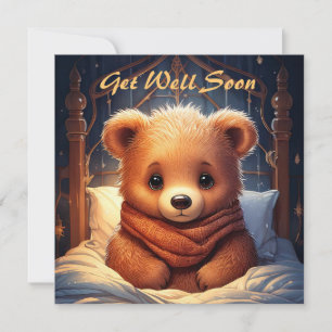 Personalisieren Sie Babybär Krank im Bett Gute Bes Karte