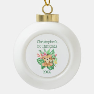 Personalisieren Sie Babys erstes Weihnachten Baby  Keramik Kugel-Ornament