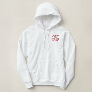 Personalisieren Sie Baseball Coach Ihren Namen Ihr Bestickter Hoodie