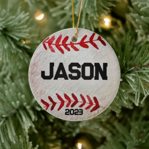 Personalisieren Sie Baseball-Mama Weihnachten Keramik Ornament