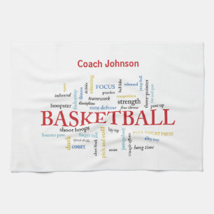 Personalisieren Sie Basketball Coach Vielen Dank i Geschirrtuch