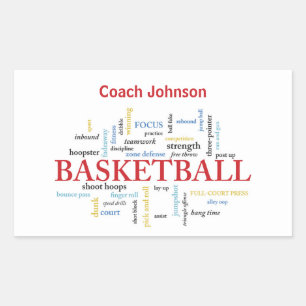 Personalisieren Sie Basketball Coach Vielen Dank i Rechteckiger Aufkleber