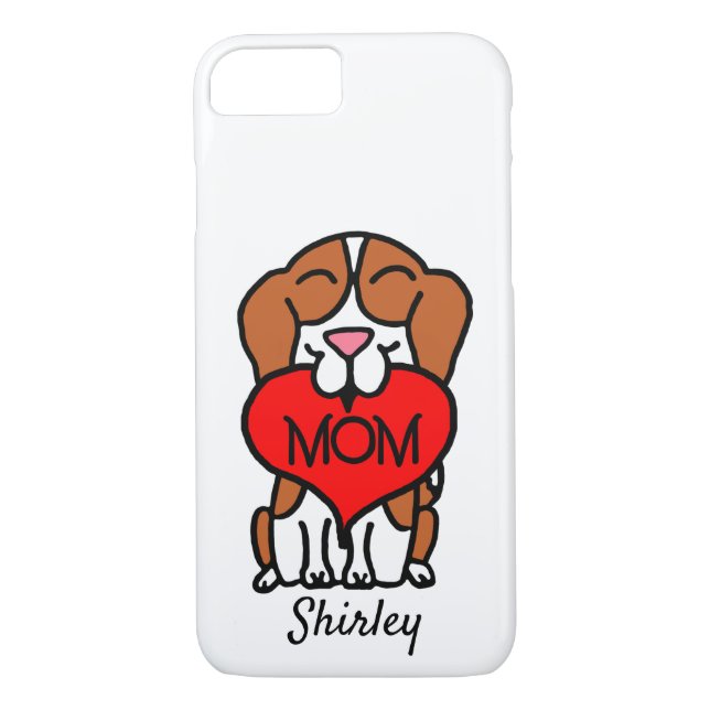 Personalisieren Sie Beagle Herz Mama Case-Mate iPhone Hülle (Rückseite)