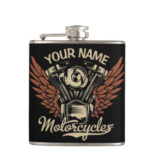 Personalisieren Sie Biker-Motorräder Motorflügel G Flachmann