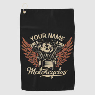 Personalisieren Sie Biker-Motorräder Motorflügel G Golfhandtuch