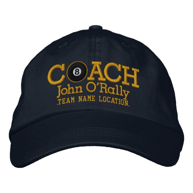 Personalisieren Sie Billard Coach Cap Ihren Namen  Bestickte Kappe (Vorderseite)