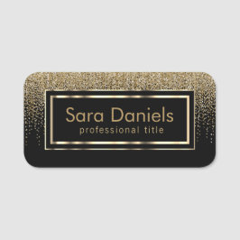 Personalisieren Sie Black and Gold Business Namensschild