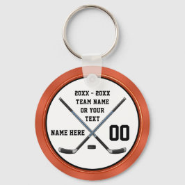 Personalisieren Sie Black, Orange Cheap Hockey Par Schlüsselanhänger