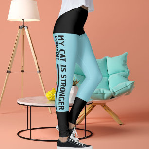 Personalisieren Sie Black Robin Egg Blue Stripes C Leggings