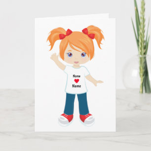Personalisieren Sie Blank Card Red Hair Girl Karte